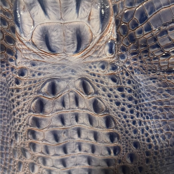 Brahmin Medium Rudy Tote Denim Washed Indigo Ipanema Leather Bag - Picture 9 of 11